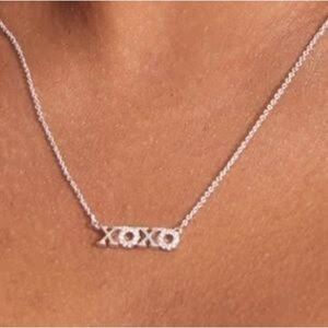 Stella & Dot Elegant Silver 'XOXO' Necklace